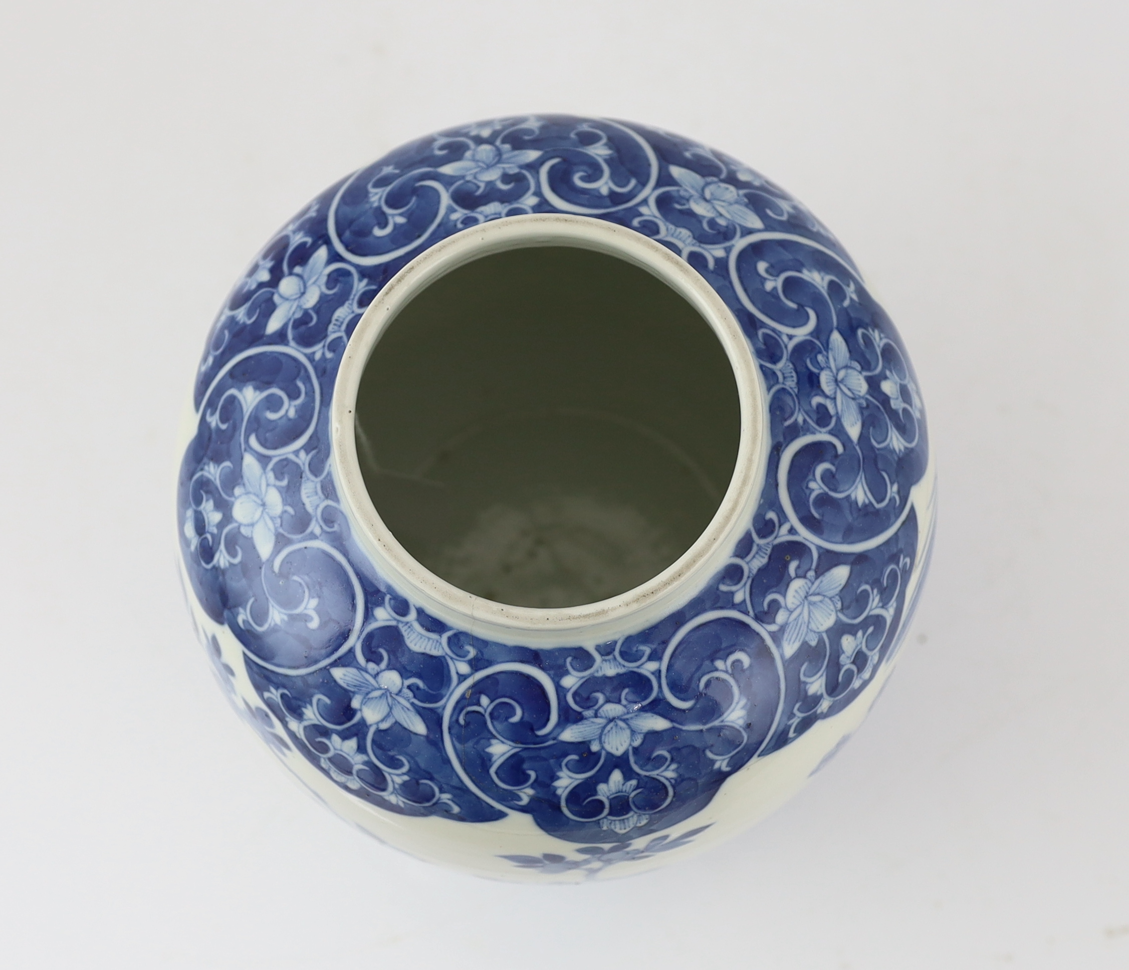 A pair of late 19th Chinese blue and white ginger jars, bearing Kangxi marks, c.1880, Please note this lot attracts an additional import tax of 5% on the hammer price